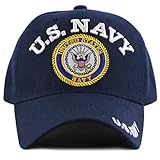 THE HAT DEPOT Official Licensed 3D Embroidered Military Classic One Size Cap (Navy-U.S.Navy)