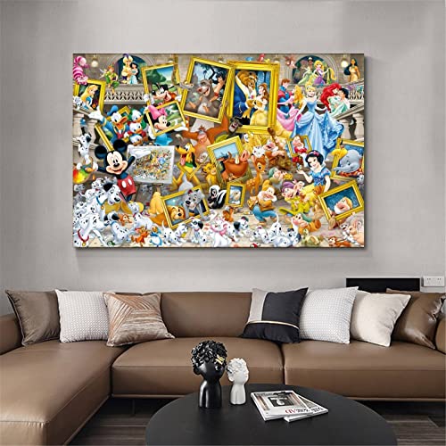 Kja Donald-Ducks Mickey And Minnie Snow White And The Seven Dwarfs Beauty And The Beast Poster Decorative Painting Canvas Wall Art Living Room Posters Bedroom Painting 16X24Inch(40X60Cm) #TOP3