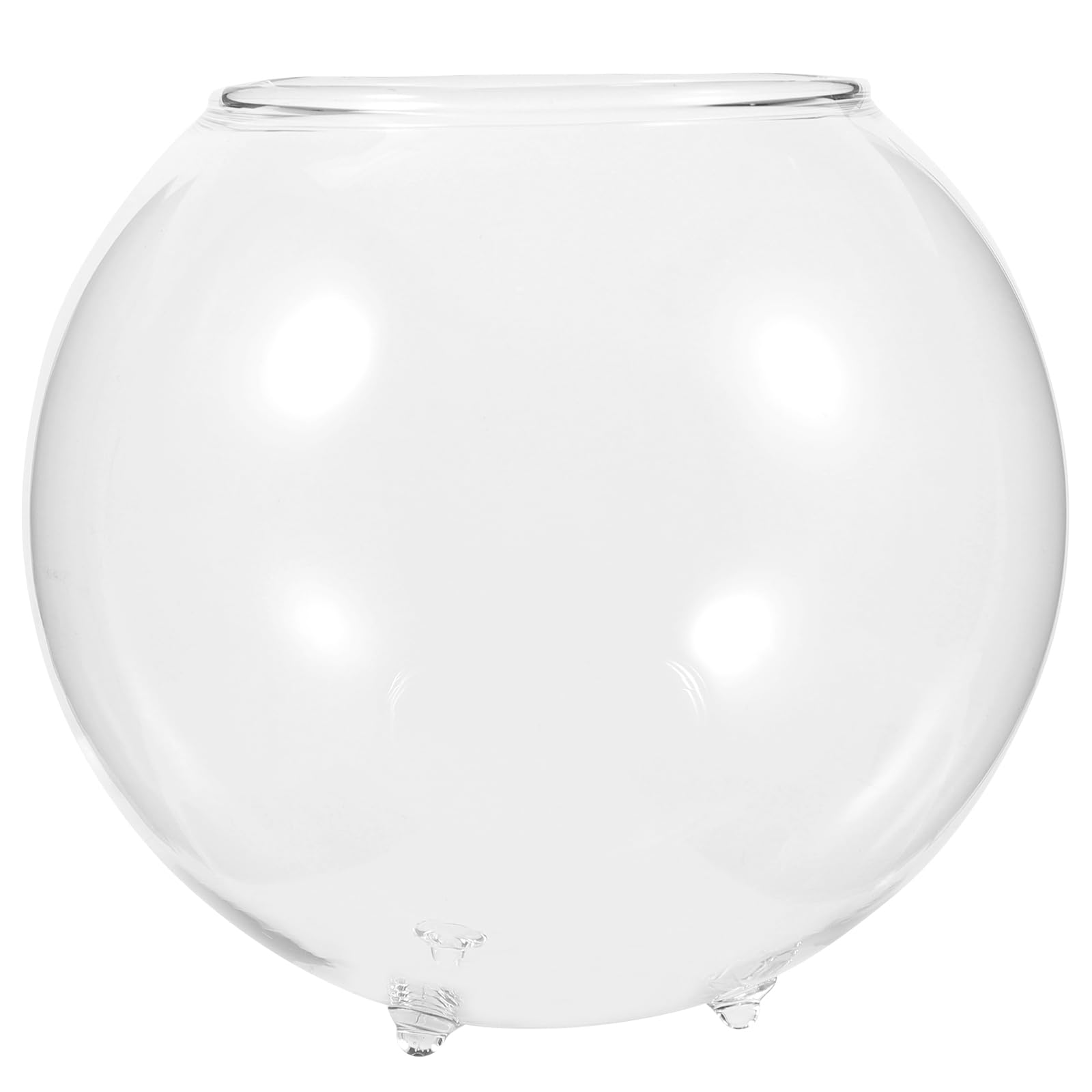 Happyyami Glass Vase Betta Fish Tank Fish Bowl Aquarium Plant Terrarium Bowl Vase Clear Glass Small Fish Tank Goldfish Tank Decoration for Garden Outdoor Indoor Home 12cm Glass Vase Betta Fish Tank