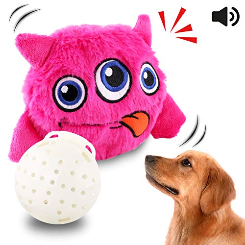 Petbobi Upgrade Dog Toys Interactive Monster Plush Giggle Ball Shake Squeak Crazy Bouncer