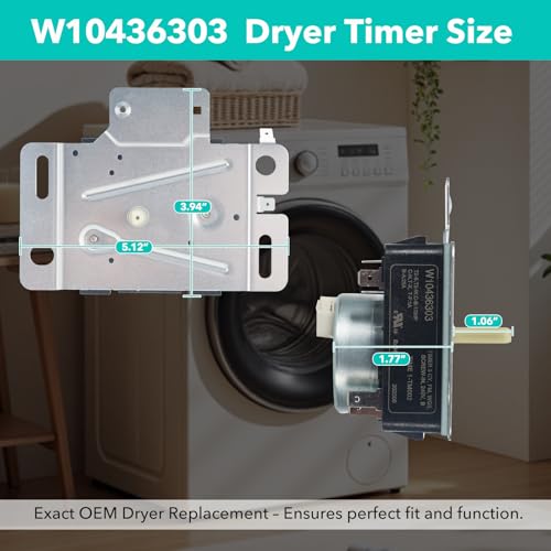 Image of WPW10436303 W10436303 Dryer Timer Replacement, Genuine OEM Quality, Replaces 418-618-20-B5, AP6021393, PS11754717, PS3632909, Fits Whirlpool, Kenmore, Amana, Admiral Dryers, 2-Year Warranty