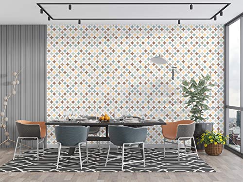 Image of DWELLSINDIA Geometric Pattern in Neutral Colors Self Adhesive Wallpaper Waterproof, Scratch Resistant, Laminated 41cm x 244cm