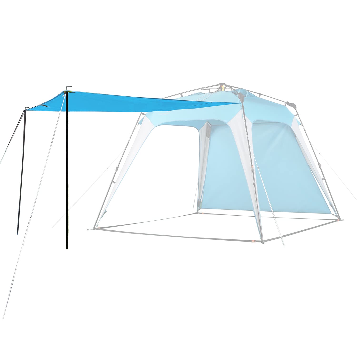 Toldo desplegable de 8.2 x 8.2 pies, sombrilla deportiva portátil instantánea, fácil de instalar y quitar, con protección solar y una pared de sombra incluida (azul toldo)