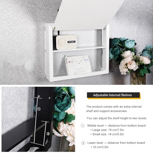 Caja de almacenamiento WLAN de doble nivel con estante ajustable 5