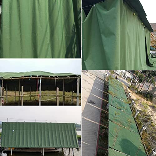 Toile robuste avec oeillets renforcés bâche imperméable 4x5m verte de protection - 8