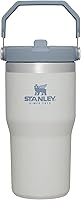 Vista 67 de Stanley IceFlow - Vaso con pajilla abatible con asa, de 20 onzas, tapa giratoria y popote abatible, botella de agua resistente a fugas, acero
