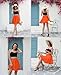THHGPO Women's Basic Mini Skirts Versatile Flared Cotton Ruffle Elastic Waist A-Line Casual Short Skirt Orange L
