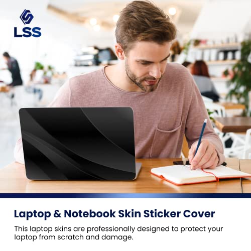 Image of LSS 15 15.6 Inches Laptop Notebook Skin Sticker with 2 Wrist Pads - Reusable Cover Protector Vinyl Sticker Cover Decal Fits 13 inch - 16 inch HP Asus Acer Samsung - Black Waves