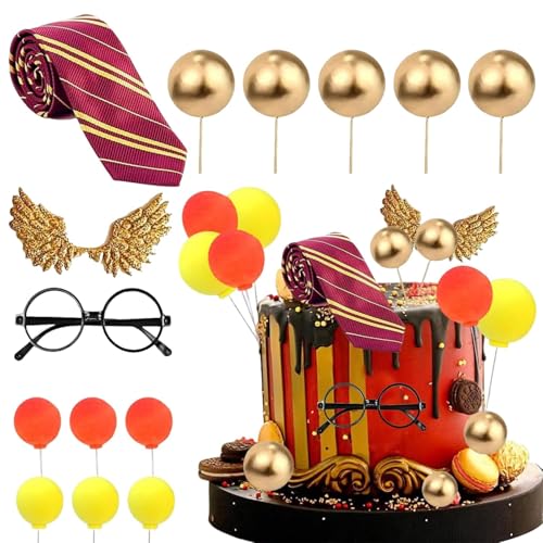 14 Cake Decorations Wizarding Academy Birthday Cake Set Magic Themed Party Supplies Characters and Balloons Fantasy Movie Party Baking Accessories
