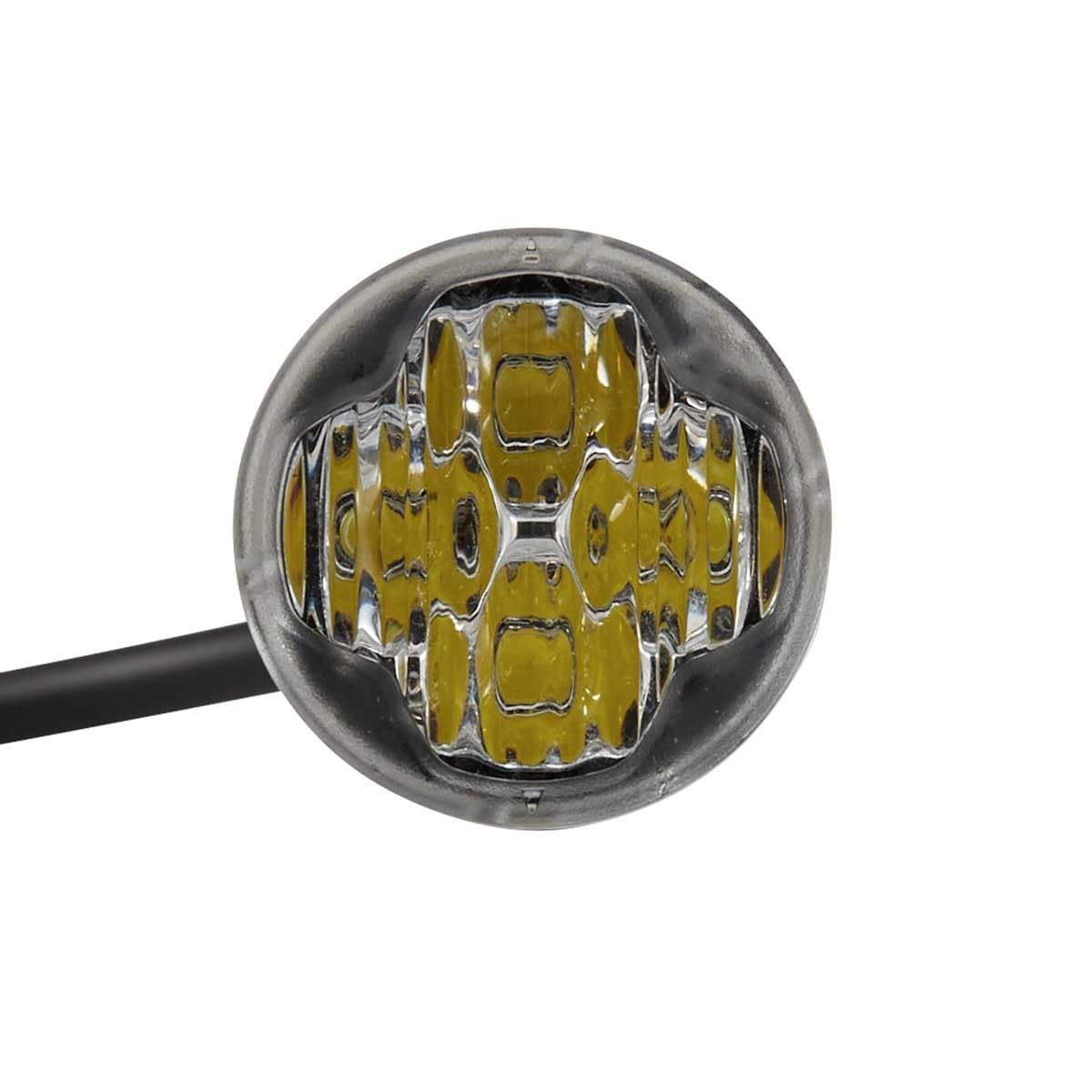 HELLA LED Rotativo - Luz de aviso, de destellos - BST-Round - 12V / 24V - blanco - Montaje - Cable: 1850mm - montaje exterior - Juego - Cant.: 2 - 2XD 014 564-801
