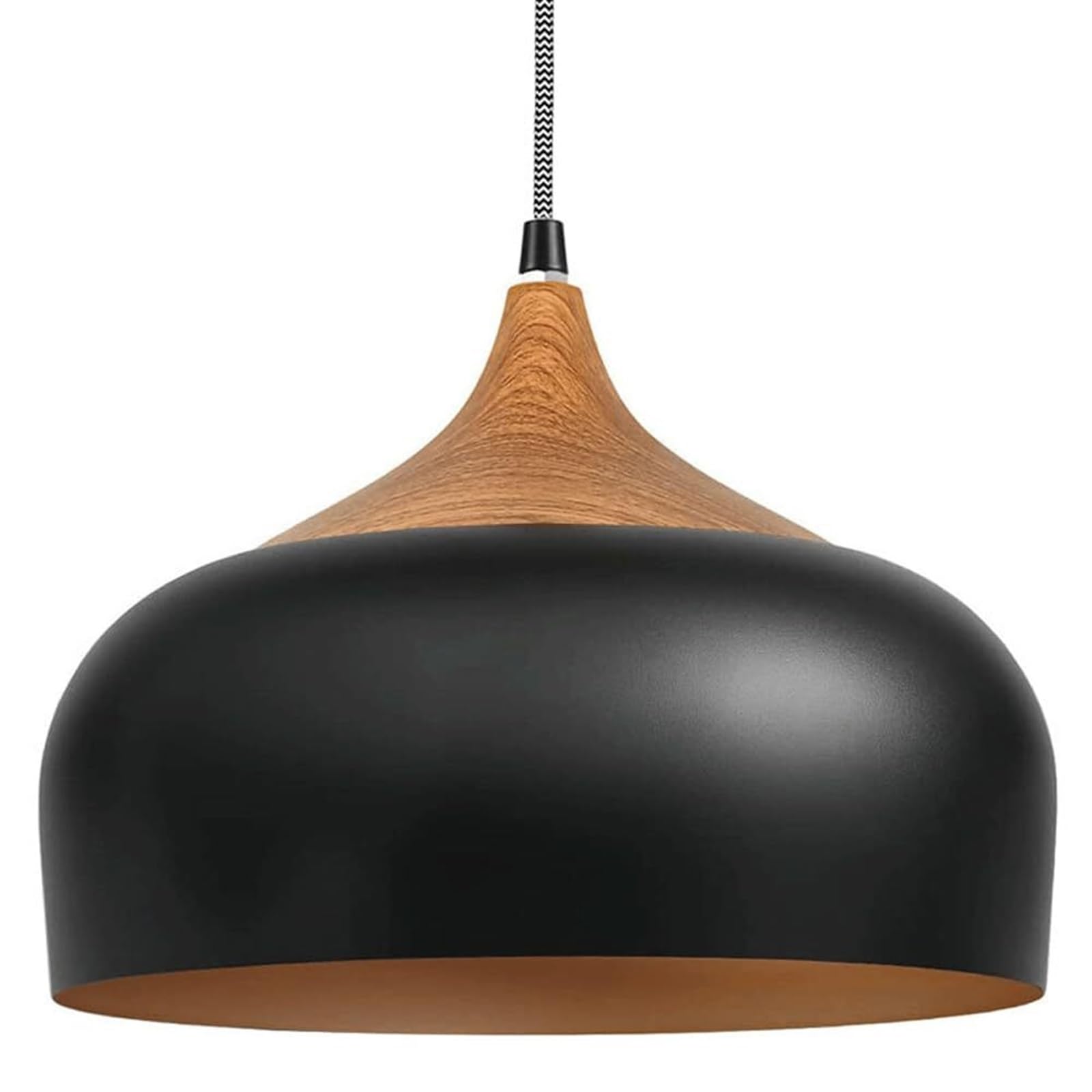 HXYSXHJUO American Style Wrought Iron Pendant Light - E27 Single-Head Chandelier with Lampshade for Balcony & Bar Décor(Dark)