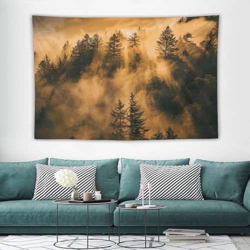 Tapisserie murale sapins chauds pour habiller un grand mur vide de chambre