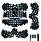 CJBIN EMS Bauchmuskeltrainer, Smart EMS Trainingsgerät, Muskeltrainer Elektrisch, EMS Muskelstimulator Trainingsgerät mit 10 Modi & 20 Intensitäten, für Bauch, Arm, Bein-Fitness Trainings Gang