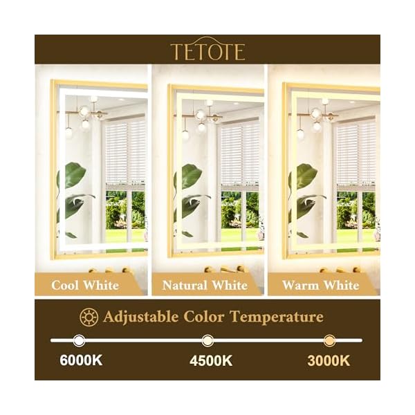 TETOTE-Espejo-de-bano-LED-con-luces-frontal-y-retroiluminado-espejo-de-tocador-antivaho-regulable-3-colores-blancocalidonatural-montaje-en-pared-horizontalvertical TETOTE Espejo de baño LED con luces frontal y retroiluminado, espejo de tocador antivaho, regulable, 3 colores blanco/cálido/natural, montaje en pared (horizontal/vertical)