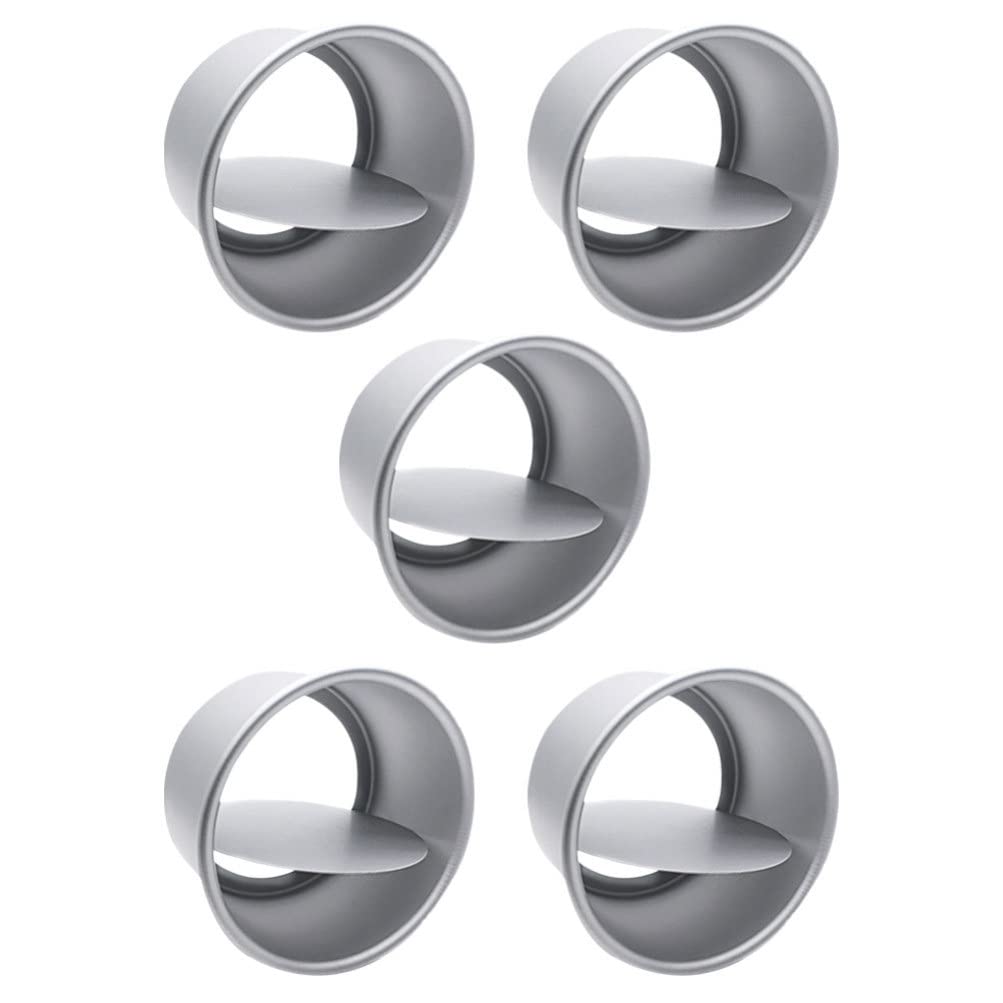 Kichvoe Set 5 Pezzi Teglie Rotonde per Dolci da Forno in Lega di Alluminio, Antiaderenti, Fondo Rimovibile, per Baking Cheesecakes e Pudding