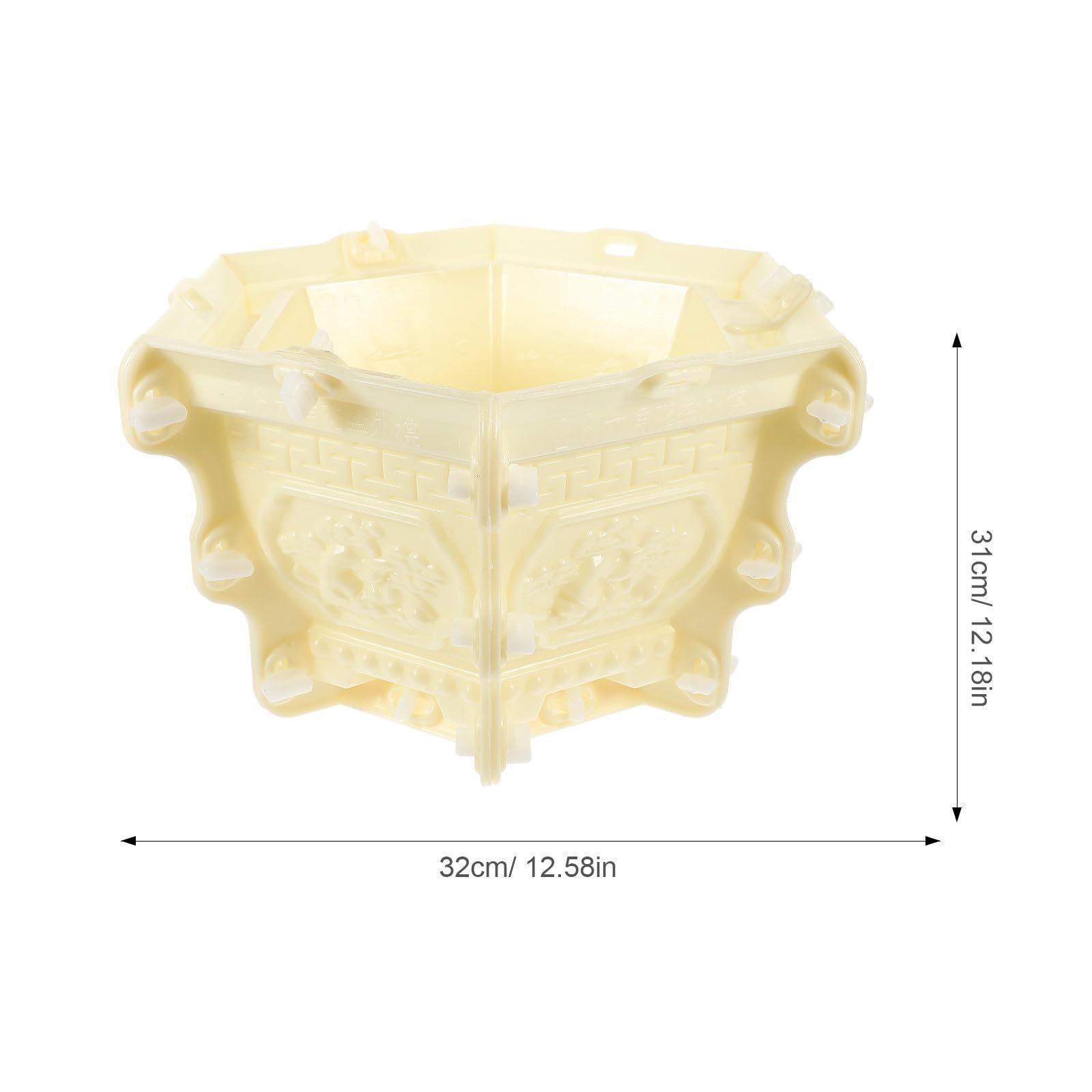 Molde de Fundición para Maceta de Flores DIY para Niños, Plástico Beige | Fácil de Desmoldar y Limpiar, para Manualidades y Actividades Diy, Modelo Hexagonal
