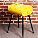 HHSTOOLS Vintage Loft Benzina Secchio di Metallo Sgabelli Ristorante Camera Sala Sedie Benzina Barile Sedia della Decorazione Industrial Bar Piccolo Sgabello,Giallo,28X31X49CM
