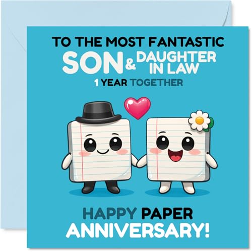Carte mignonne 1er anniversaire pour fils et belle-fille