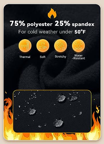 Baleaf Women'S Winter Riding Pants Full Seat Breeches Fleece Horse Equestrian Tights Horseback Leggings Pockets Black L thumb #2