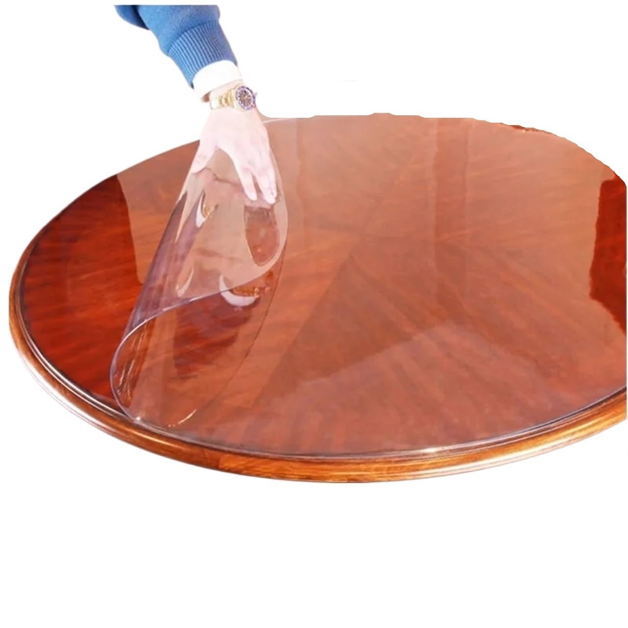 ZFIHAV 1pcs Round Tablecloth Transparent Soft Plastic PVC Waterproof Oilprpoof Living Room Dining Tables Kitchen Desk Protector Home Decor for Tables(Round 120CM 47in)