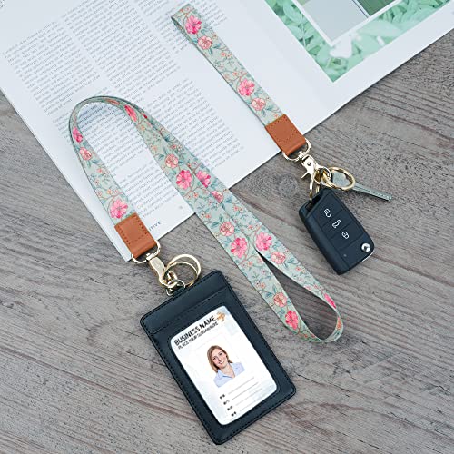 Vicloon Lanyard mit Metall Ring und Hohe Qualität Leder, für Schlüssel, Mobile Handys Telefon, Charms