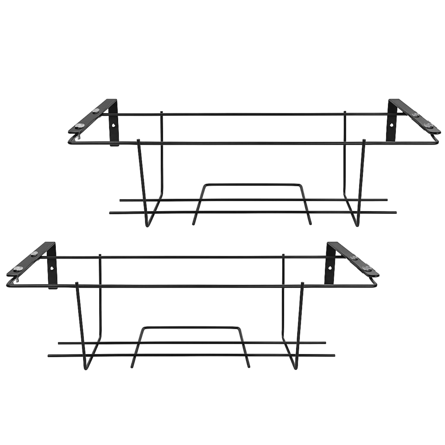 PALUPLUS 2 Balconiere REGOLABILI in Metallo Nero, Fioriera Portavaso in Ferro Verniciato per Fiori e Piante, Supporto da Appendere, Made in Italy, Portata 15 kg -149M -2,7 (60 cm)