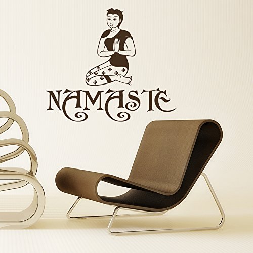 Autocollant Mural Namaste - Déco Bouddhiste Yoga - Vinyle Décoratif - Neuf Sous Emballage