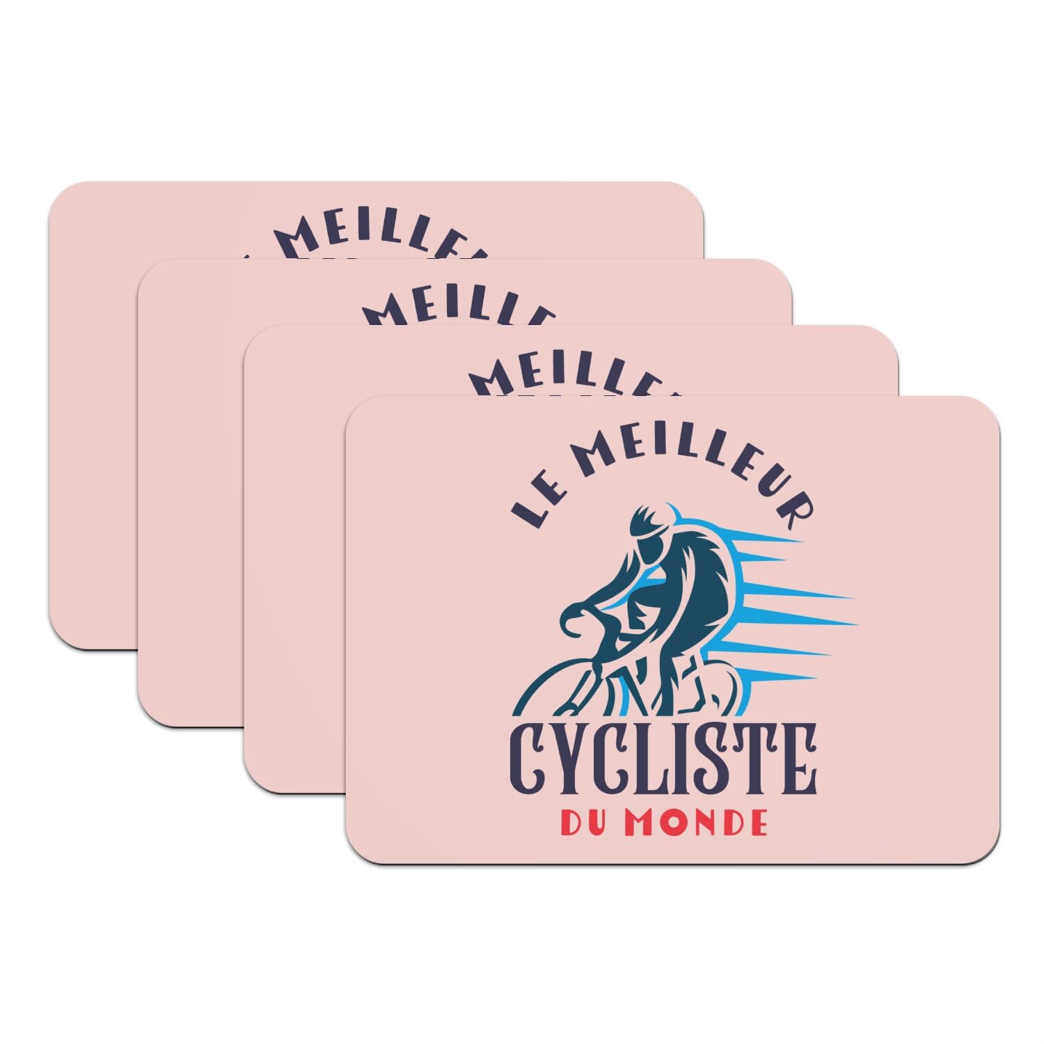 Sets de table cyclisme rose cadeau idéal grand format 39,5x28,5 cm pour cycliste