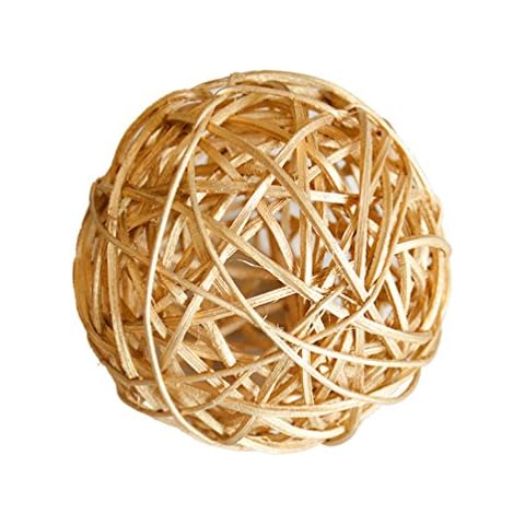 MLSG 10pcs Wicker Rattan Balls Takraw Grapevine BallsTable Wedding Party Christmas Decorative(Beige, Diameter 4cm) Cover