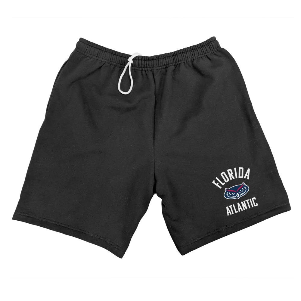 Florida Atlantic University Collegiate Arched Text Mens Sweat Shorts, Black, Large