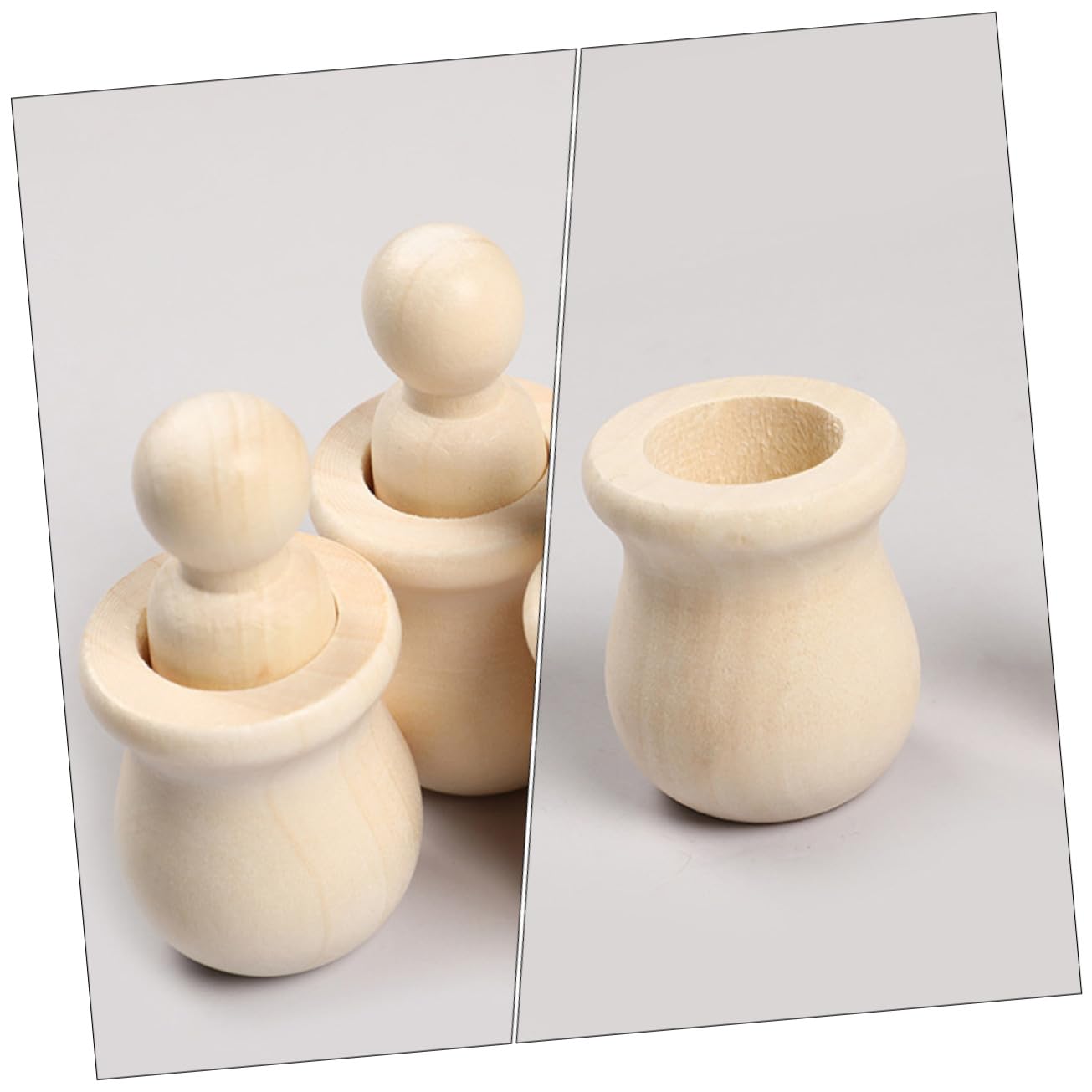 20piezas Muñecos de Madera sin Pintar con Clavijas para Manualidades DIY para Decoración de Cumpleaños