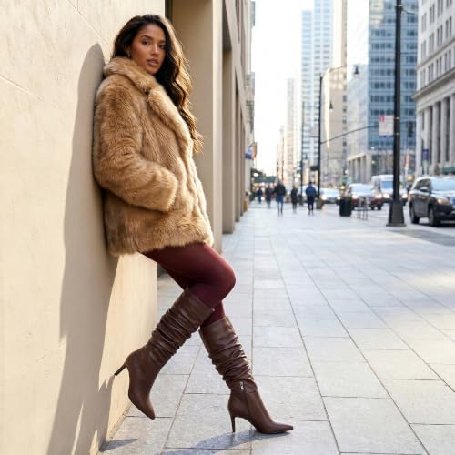 Image of Easyfox Knee High Boots Women Pointed Toe Stiletto Heel Tall Boots | Side Zipper,3 In Stiletto Heel,Fall Spring Winter Fashion Dress Tall Boots,Evening Bridal office Long Boots
