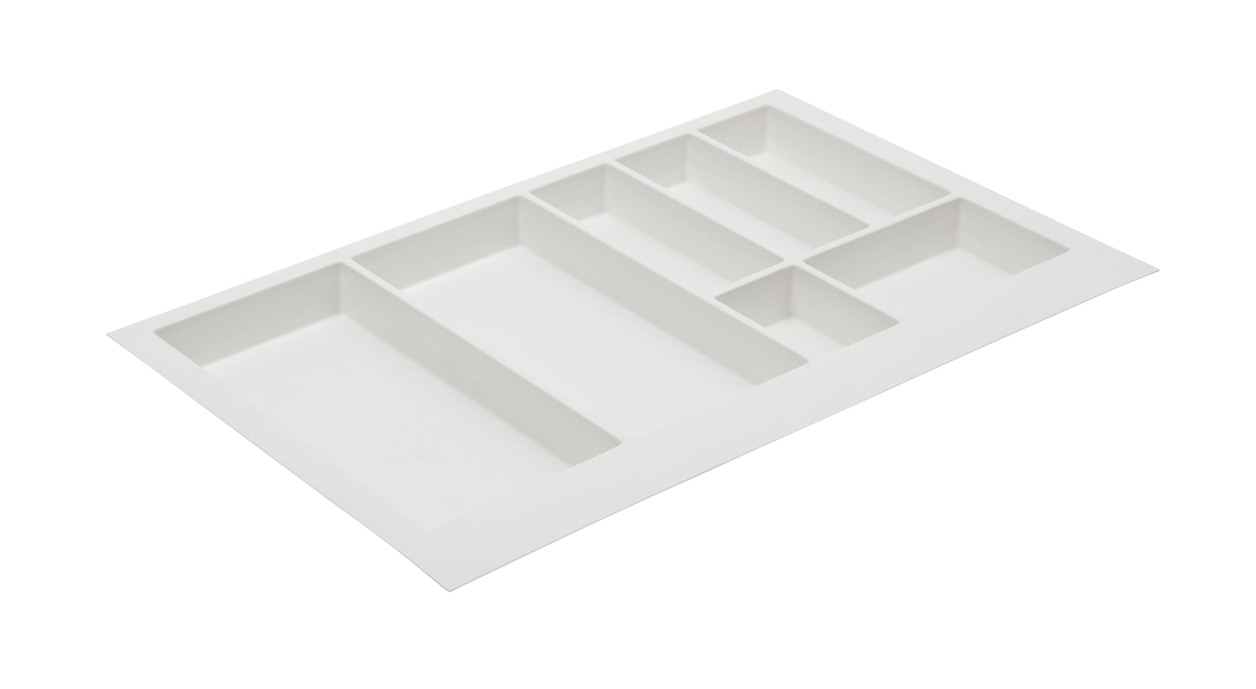 GTV - Axispace Drawer Insert, Cutlery Tray for Drawers, Cutlery Tray, Drawer Insert, Kitchen Cabinet, Plastic Cutlery Tray, Cutlery Storage, White, 740 x 472 mm