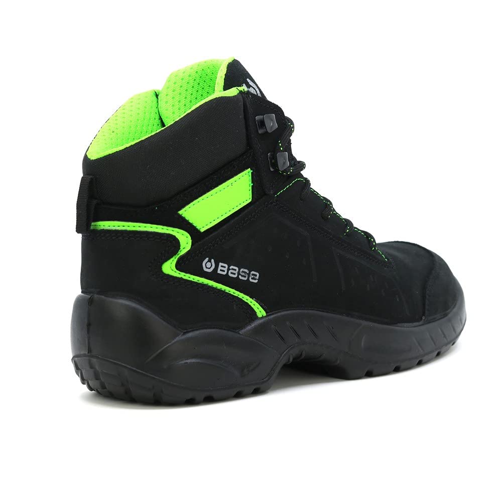BASE Protection Chester Top S3 SRC Zapato de Seguridad, Talla: 41, Color: Negro/Verde, B0177BGN41