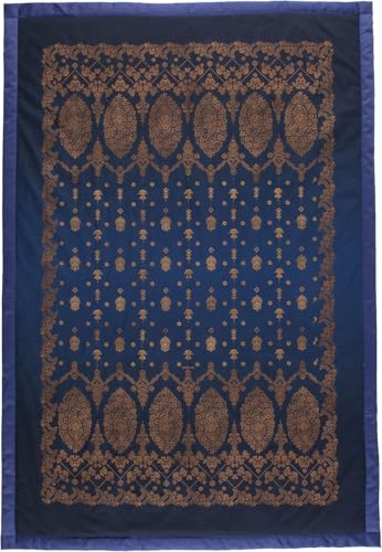 Bassetti Gold Decor Plaid aus 100% Baumwolle in der Farbe Blau B1, Maße: 135X190 cm - 9333417