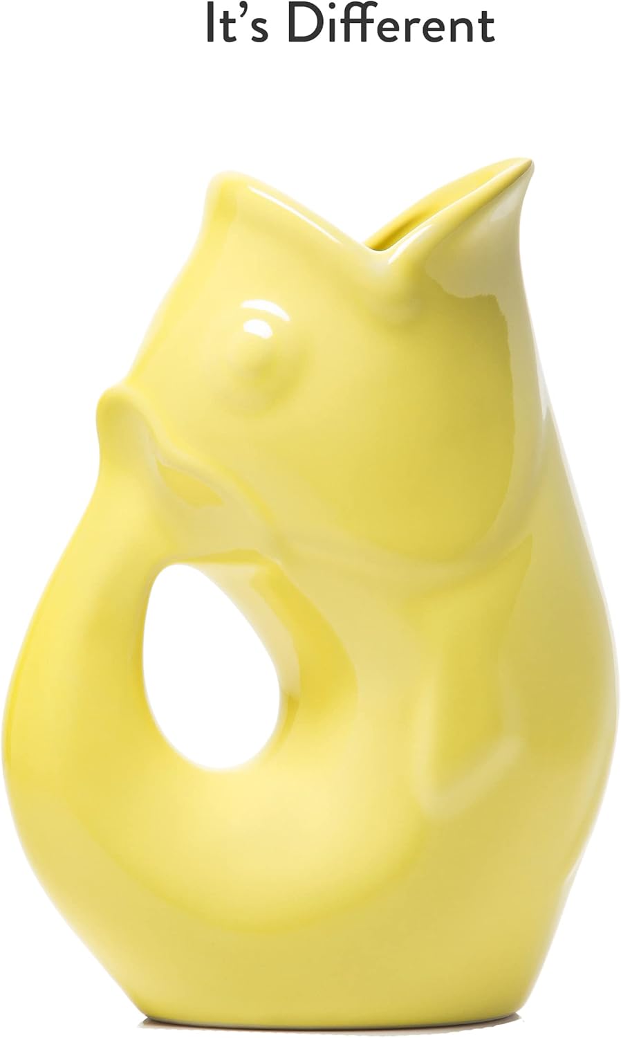Gurgle Pot Fish Pitcher - Lemon Yellow