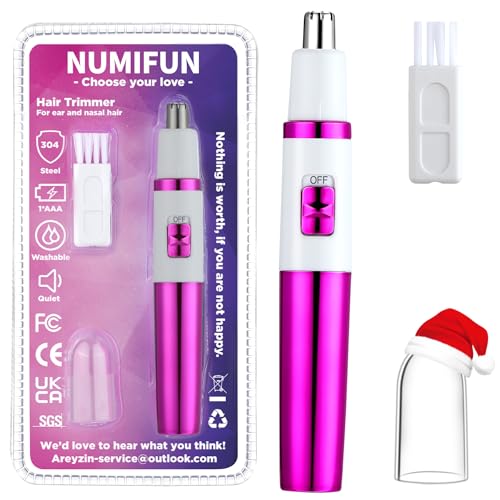 Cortapelos de nariz para mujer, sin dolor, para orejas y nariz, cortapelos para mujeres, cejas, cara, oreja, cortapelos de nariz, profesional, resistente al agua, rosa lila