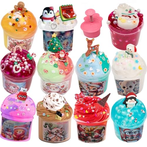 Advent Calendar 2026 Slime-Christmas Countdown Calendar - 24 Days of Surprises with DIY Slime Kit - Funny Christmas Slime Gifts Toy for Kids 4 5 6 7 8 9 10 11 12 Year Old Toddlers Girls Tweens