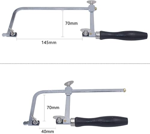 Miniatura 4 de Sierra de bastidor para joyeros NIUPIKA ajustable con kit profesional de armado de joyas de 144 cuchillas