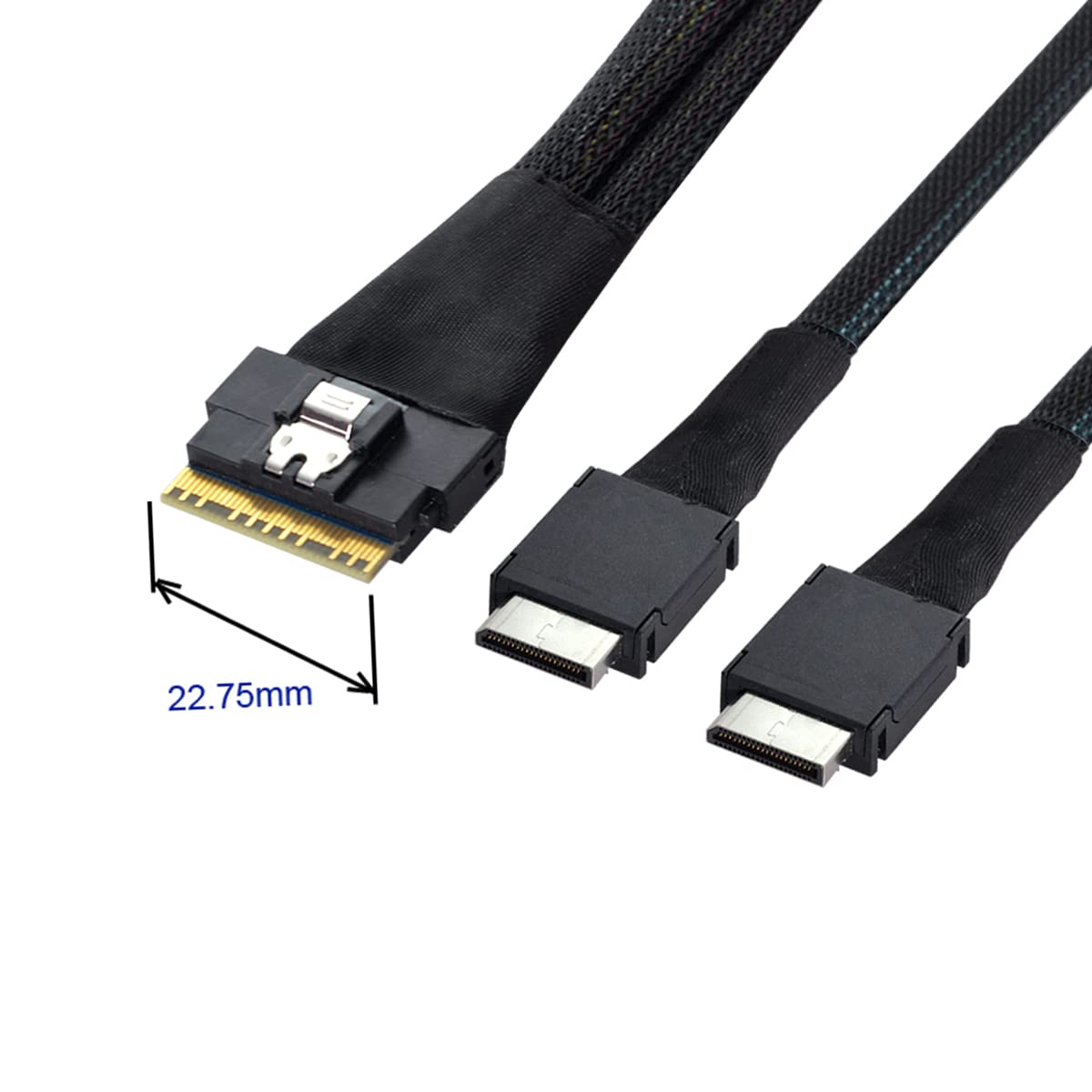 cablecc PCI-E Ultraport Slimline SAS Slim 4.0 SFF-8654 8i 74pin to Dual Oculink SFF-8611 Cable 50cm PCI-Express