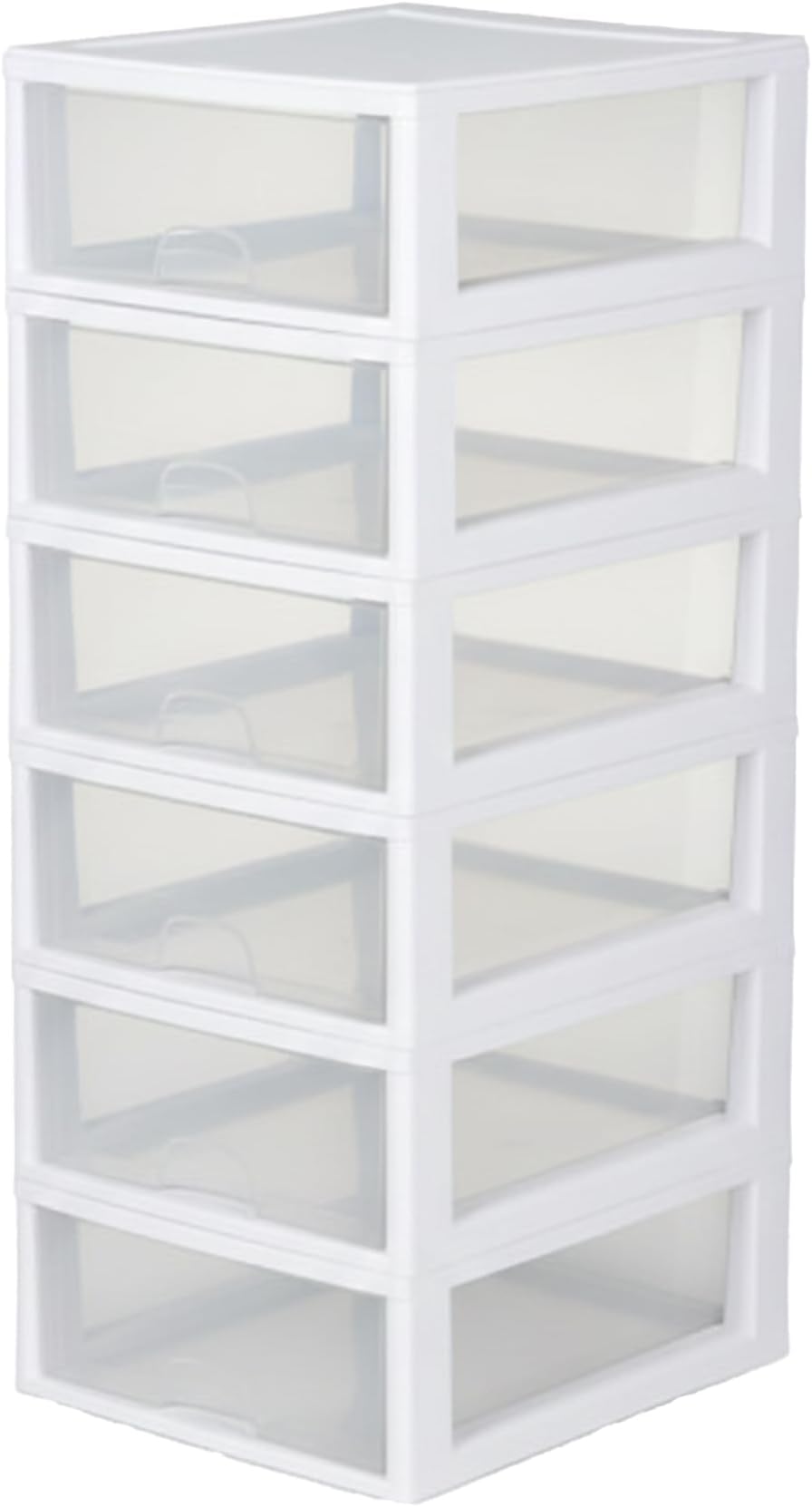 23018006 16 Quart/15 Liter Stacking Drawer, White Frame with Clear Drawers, by STERILITE