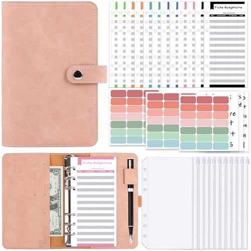 KIHONI Classeur Budget A6 Français,Enveloppe budget, Budget Planner Français avec 10 Budget Enveloppe,12 Feuilles de Budget,3 Autocollants Français,3 Etiquete pour...