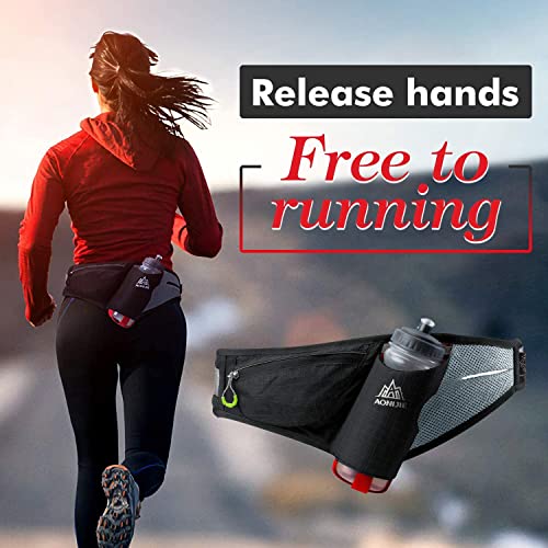 Belt Bag Multifunctional Bum Bag Water Resistance Breathable Waist Bag with Bottle Holder for Running, Hiking, Cycling, Climbing, Camping Travel, Black-e849, Running - Image 7