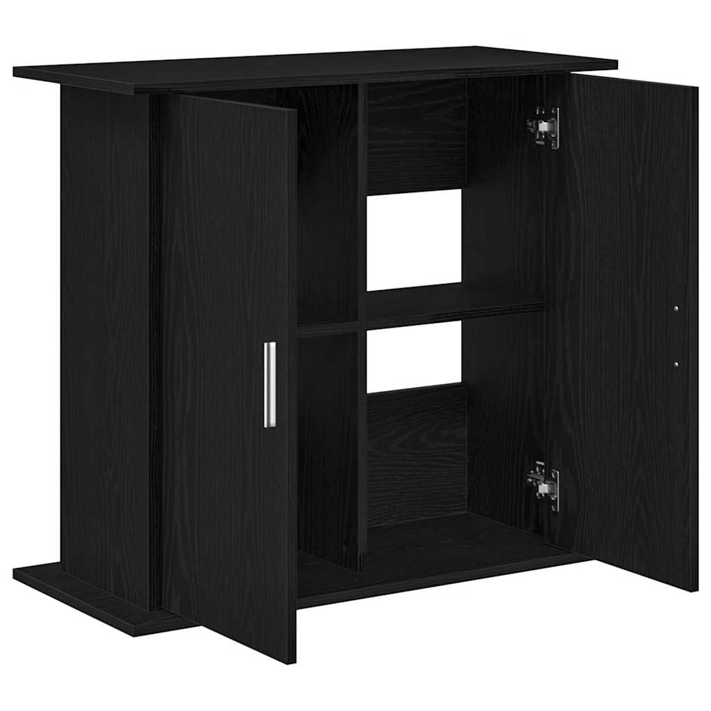 vidaXL Support d'aquarium Chêne Noir 81x36x73 cm Bois d'ingénierie