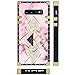 Square Case Compatible Samsung Galaxy S10 Plus Geometric Marble Luxury Elegant Soft TPU Full Body Shockproof Protective Case Metal Decoration Corner Back Cover Galaxy S10+ Case 6.4 Inch