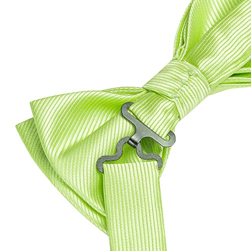 Image of Hi-Tie Bow Ties for Men Pre-Tied Pocket Square with Cufflinks Mens Bowtie Sets for Wedding Formal Party