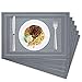 GoldOars Manteles Individuales, Juego de 6 Salvamanteles Individuales, Manteles Individuales de PVC Lavable, Resistente Al Calor para la Mesa de Comedor de Cocina (Gris)