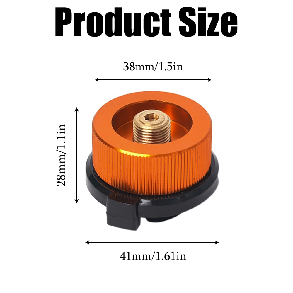 2PCS Butane Fuel Canister Adapter Butane Canister Nozzle Input Camping Stove Adapter Golden Camp Fuel Refill Adapter Propane to Butane Adapter for Camping Hiking Fishing