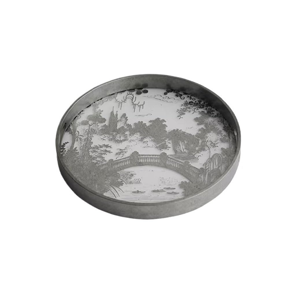 Tray Decor Chinese High-end Aromatherapy Candle Tray Desktop Creative Tea Tray Food Tray(B)