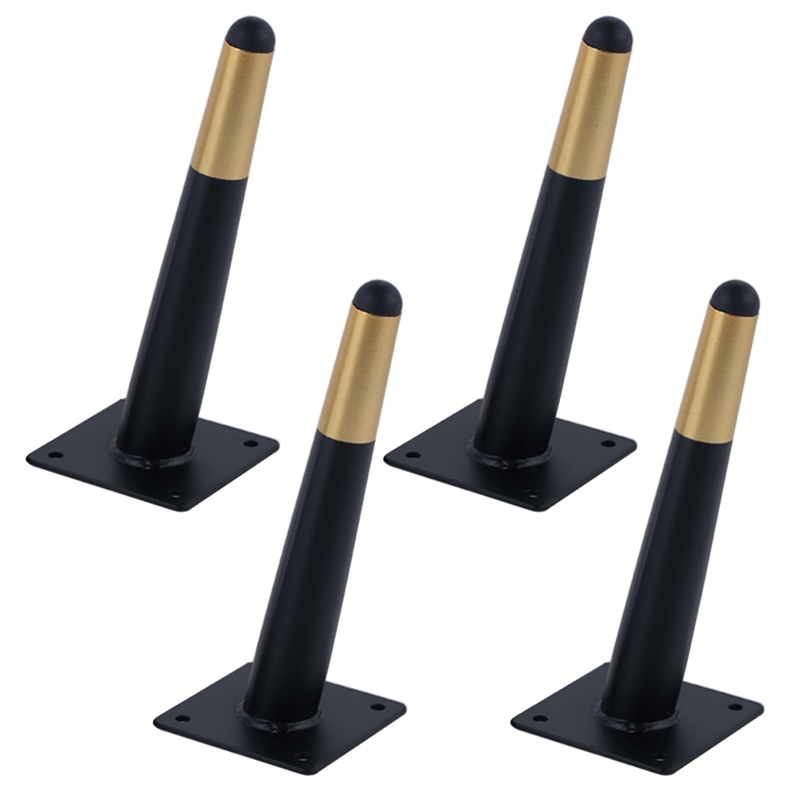 Generico Gambe per Mobili Nero 4 Pezzi Supporto Piedini Conici per Tavolo Acciaio Laminato A Freddo Vernice Spray Piedini per Divano Altezza: 10-72 cm Piedini per Mobile Oro 40 cm/15,7"